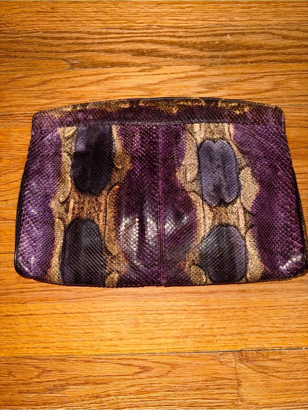 EUC Vintage Bags by Varon purple snakeskin clutch shoulder bag